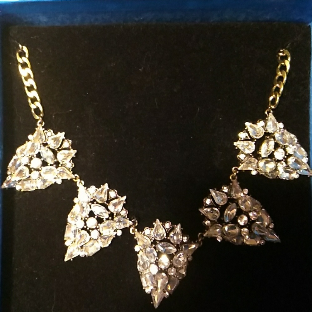Cara Couture Clear Rhinestone Statement Necklace